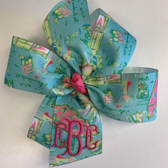 Florida Hair Bow, Any 3 initials monogram - Picture 4 of 8